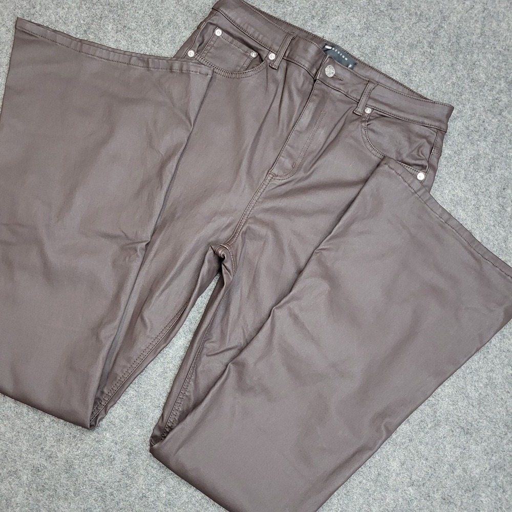 ASOS Design Pants Womens 30x32 Brown Leather Belt Loop Debbie High Rise Flared